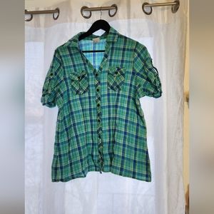 Just My Size Plaid Top